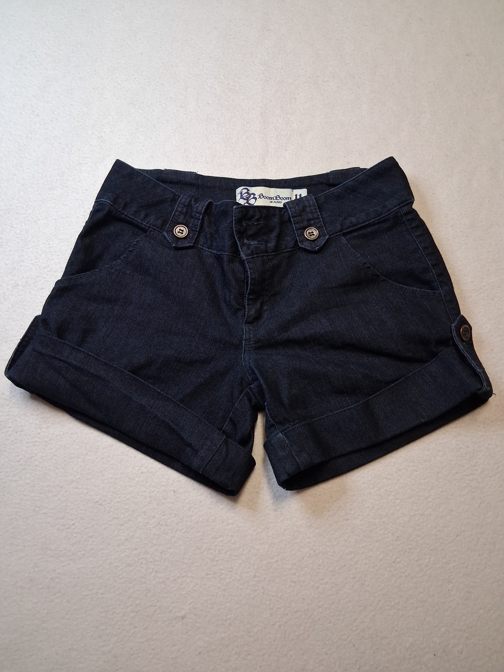 Boom Boom Jeans Navy Rolled Cuff Women's Denim Shorts